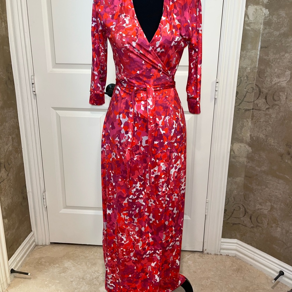 Elegant Red Wrap Dress